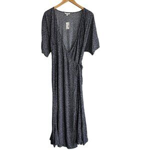 REITMANS Blue Short Sleeve Wrap Maxi Dress Size US L